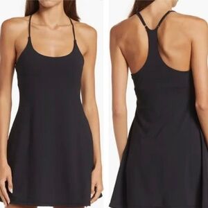 New Nordstrom Zella black sport tennis dress attached shorts S